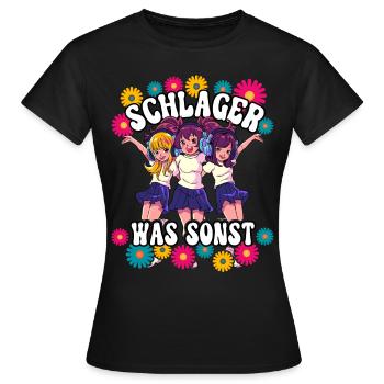 Schlager - Frauen T-Shirt - Schwarz - Vorne - AI Model Female 172 dark (172cm)