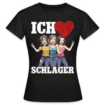 J’adore Schlager - T-shirt Femme - noir - Devant - AI Model Female 172 dark (172cm)