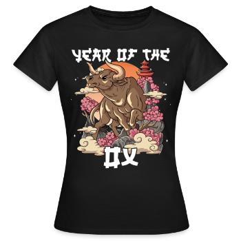 Year of the Ox Lunar New Year Chinese - Women's T-Shirt - black - Front - AI Model Female 172 dark (172cm)
