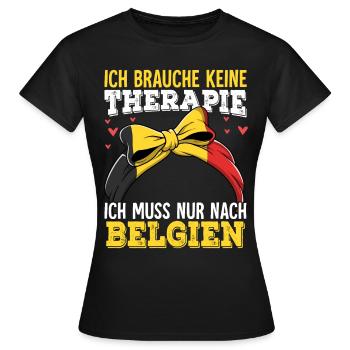Belgien - Frauen T-Shirt - Schwarz - Vorne - AI Model Female 172 dark (172cm)
