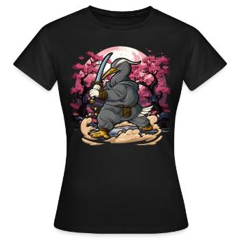 Grue samouraï - T-shirt Femme - noir - Devant - AI Model Female 172 dark (172cm)