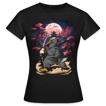 Grue de samouraï - T-shirt Femme - noir - Devant - AI Model Female 172 dark (172cm)