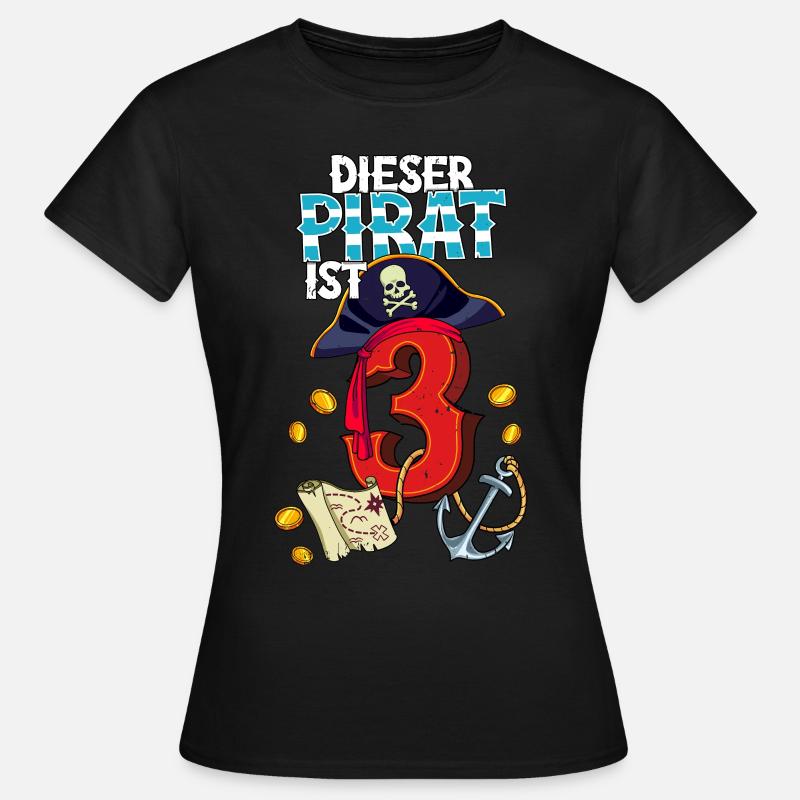 3rd Birthday Pirates - Women's T-Shirt - black