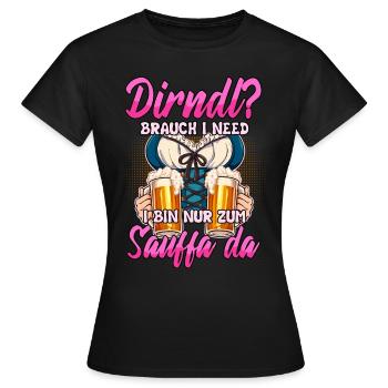 Remplacement de Dirndl - T-shirt Femme - noir - Devant - AI Model Female 172 dark (172cm)