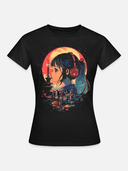 Anime Mädchen Japan - Frauen T-Shirt - Schwarz