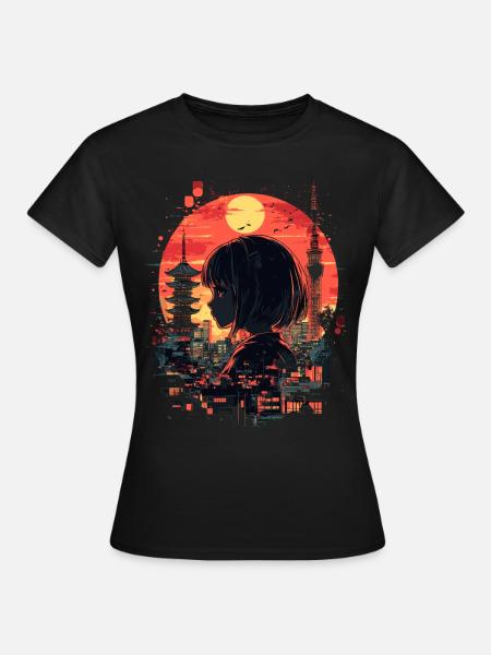 Anime Mädchen Japan - Frauen T-Shirt - Schwarz
