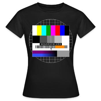 Sendeschluss Sendepause Testbild - Frauen T-Shirt - Schwarz - Vorne - AI Model Female 172 dark (172cm)
