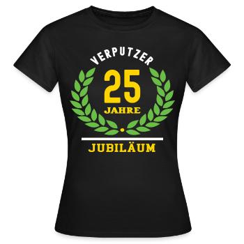 Verputzer Jubiläum 25 Jahre 25 jähriges Jubilaeum - Frauen T-Shirt - Schwarz - Vorne - AI Model Female 172 dark (172cm)