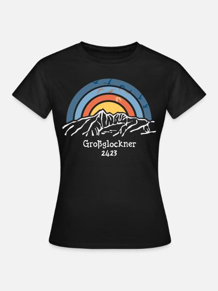 Großglockner Nationalpark Hohe Tauern Bergsteigen - Frauen T-Shirt - Schwarz