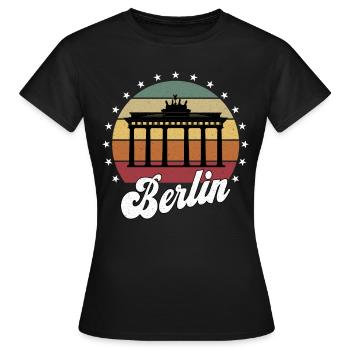 Berlin Allemagne Capitale Souvenir Retro Shirt - T-shirt Femme - noir - Devant - AI Model Female 172 dark (172cm)