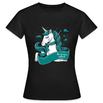 Plus de silence, licorne, agression sexuelle Awarenes - T-shirt Femme - noir - Devant - AI Model Female 172 dark (172cm)