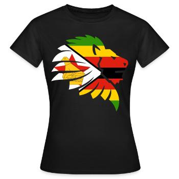 Simbabwe Flagge Zimbabwe Harare Chewa Geschenk - Frauen T-Shirt - Schwarz - Vorne - AI Model Female 172 dark (172cm)
