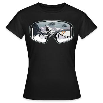 Snowboarden | Snowboard Snowboarder Geschenkideen - Frauen T-Shirt - Schwarz - Vorne - AI Model Female 172 dark (172cm)