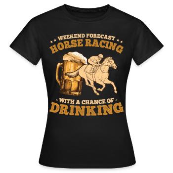 Chevaux et bière Équitation Amateurs de chevaux - T-shirt Femme - noir - Devant - AI Model Female 172 dark (172cm)
