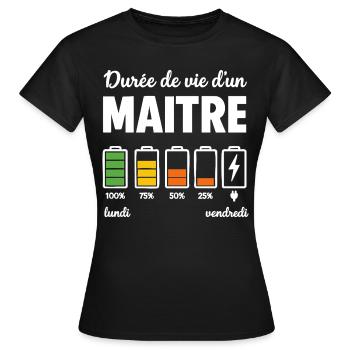 Maitre D'école Pour Fin D'année Scolaire - T-shirt Femme - noir - Devant - AI Model Female 172 dark (172cm)