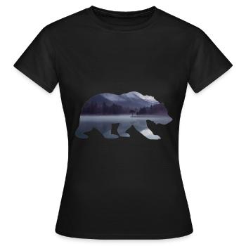 Bear - Landscape Mix - T-shirt Femme - noir - Devant - AI Model Female 172 dark (172cm)