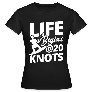 Kiteboard Knoten Kiten Kiteboarding Kiteboarder - Frauen T-Shirt - Schwarz - Vorne - AI Model Female 172 dark (172cm)