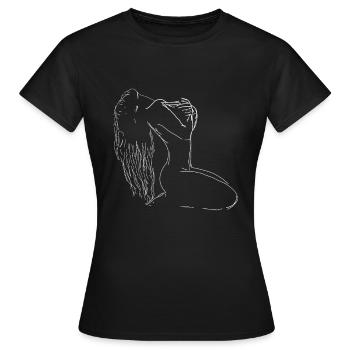Sexy Femme Nu Pose beauté dessin - T-shirt Femme - noir - Devant - AI Model Female 172 dark (172cm)