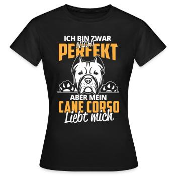 Mein Cane Corso Liebt Mich - Molosser Mastiff - Frauen T-Shirt - Schwarz - Vorne - AI Model Female 172 dark (172cm)