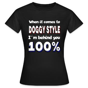 Doggystyle Saying VersaUt Sex Sex Position Po Anal - Women's T-Shirt - black - Front - AI Model Female 172 dark (172cm)