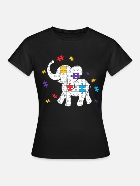 Autismus Puzzle Elefant Autist Elefanten Autist - Frauen T-Shirt - Schwarz