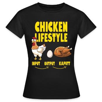 Chicken Lifestyle Chicken Life - Women's T-Shirt - black - Front - AI Model Female 172 dark (172cm)