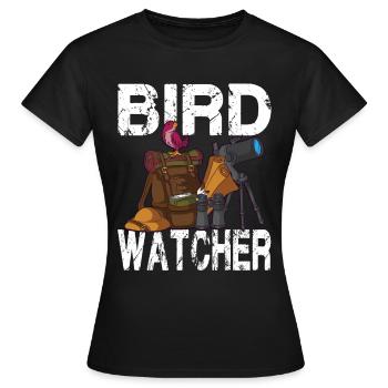 Bird watcher for an ornithologist - Women's T-Shirt - black - Front - AI Model Female 172 dark (172cm)