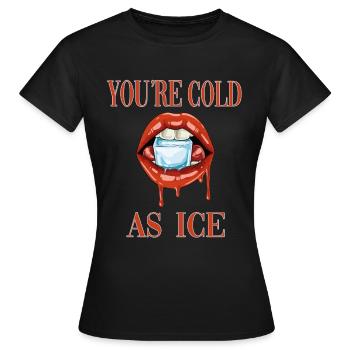 Glaçons de rouge à lèvres lèvres sensuelles - T-shirt Femme - noir - Devant - AI Model Female 172 dark (172cm)