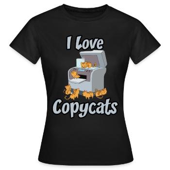Copier copie de chat copie copie chat Copycats - T-shirt Femme - noir - Devant - AI Model Female 172 dark (172cm)