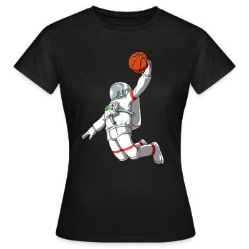 Astronaut Basketball Milchstraße Weltraum - Frauen T-Shirt - Schwarz - Vorne - AI Model Female 172 dark (172cm)