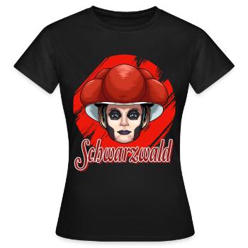 Bollenhut Schwarzwald für einen Schwarzwälder - Frauen T-Shirt - Schwarz - Vorne - AI Model Female 172 dark (172cm)
