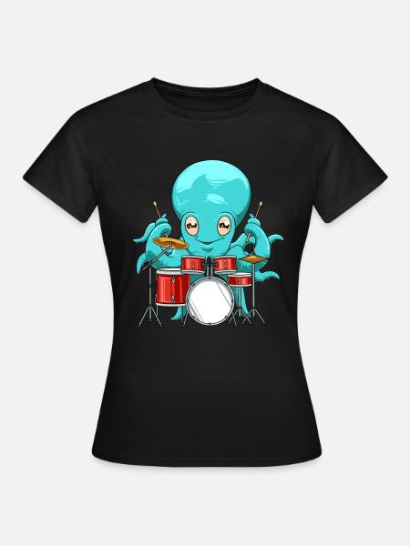 Squid Batterista - Dame-T-shirt - sort