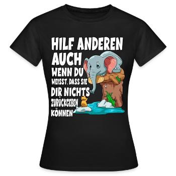 Hilf Anderen - Frauen T-Shirt - Schwarz - Vorne - AI Model Female 172 dark (172cm)