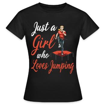 Jumping Trampolin Trendsport Fitness Damen Sport - Frauen T-Shirt - Schwarz - Vorne - AI Model Female 172 dark (172cm)