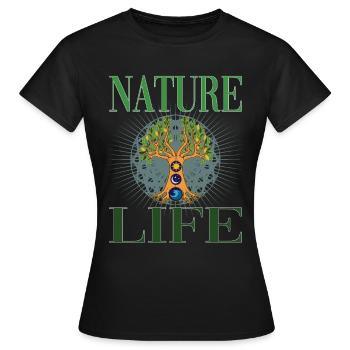 Arbre de Vie pour les Amoureux de la Nature Amoureux de la Nature - T-shirt Femme - noir - Devant - AI Model Female 172 dark (172cm)
