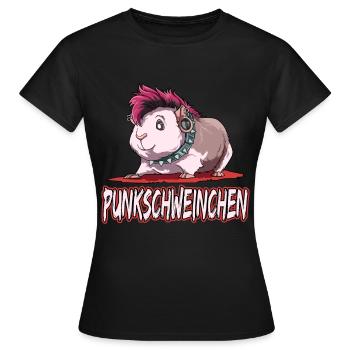Punkschweinchen Meerschweinchen Punk - Frauen T-Shirt - Schwarz - Vorne - AI Model Female 172 dark (172cm)