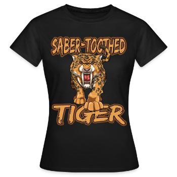 Säbelzahntiger Geschenke Raubkatze Steinzeit für - Frauen T-Shirt - Schwarz - Vorne - AI Model Female 172 dark (172cm)