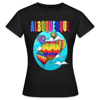 Albuquerque Ballon New Mexico Party Heißluftballon - Frauen T-Shirt - Schwarz - Vorne - AI Model Female 172 dark (172cm)