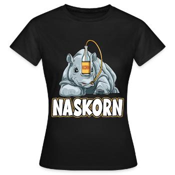 Naskorn Nashorn mit Korn - Frauen T-Shirt - Schwarz - Vorne - AI Model Female 172 dark (172cm)