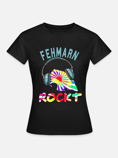 Fehmarn Rockt - Frauen T-Shirt - Schwarz