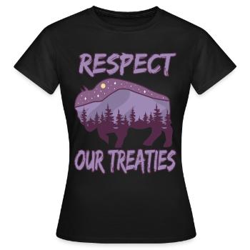 Respect Our Treaties für Ureinwohner Amerikas - Frauen T-Shirt - Schwarz - Vorne - AI Model Female 172 dark (172cm)