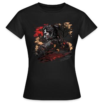 Samurai Japan Kultur - Frauen T-Shirt - Schwarz - Vorne - AI Model Female 172 dark (172cm)