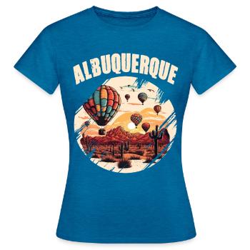 Albuquerque New Mexico Heißluftballon - Frauen T-Shirt - Antikblaues Saphir meliert - Vorne - AI Model Female 172 dark (172cm)