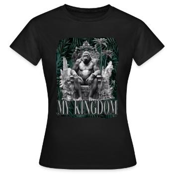 Mein Königreich Gorilla auf Thron - Frauen T-Shirt - Schwarz - Vorne - AI Model Female 172 dark (172cm)