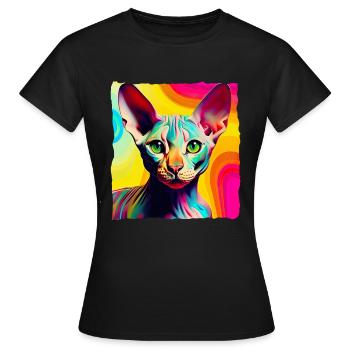 Coole Nacktkatze Pop Art - Frauen T-Shirt - Schwarz - Vorne - AI Model Female 172 dark (172cm)