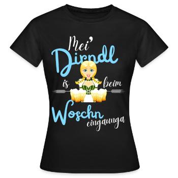 Dirndl Ersatz - Frauen T-Shirt - Schwarz - Vorne - AI Model Female 172 dark (172cm)