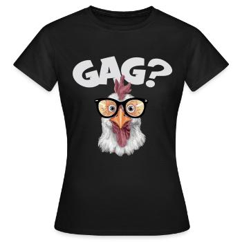 Lustige Henne mit Sonnenrbrille GAG - Frauen T-Shirt - Schwarz - Vorne - AI Model Female 172 dark (172cm)