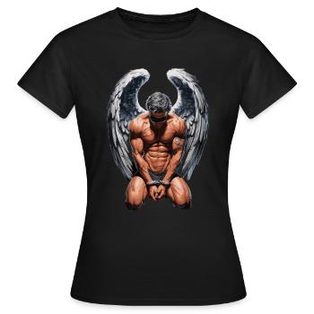 Fallen Angel Gebrochener Engel Engelsflügel - Frauen T-Shirt - Schwarz - Vorne - AI Model Female 172 dark (172cm)