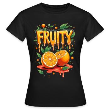 Fruchtig Orangen für einen Orangen Liebhaber - Frauen T-Shirt - Schwarz - Vorne - AI Model Female 172 dark (172cm)