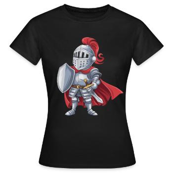 Freundlicher Ritter als Geburtstagsgeschenk Design - Frauen T-Shirt - Schwarz - Vorne - AI Model Female 172 dark (172cm)